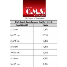 Oms Granit Basık Tencere 26 cm Gri