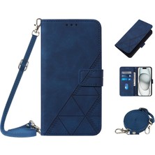 Colorful Shop Xiaomi Mi 11 Lite 5g Kılıf Tam Kaplar Deri Dokulu Kapaklı Cüzdan Standlı Kartvizitli Kopçalı Kapak Kartlıklı Uzun Askılı (Yurt Dışından)