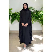 Kapüşonlu Ayrobin Pelerin 70021 Siyah