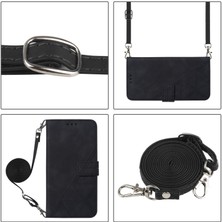Colorful Shop iPhone 16E Kılıf Tam Kaplar Deri Dokulu Kapaklı Cüzdan Standlı Kartvizitli Kopçalı Kapak Kartlıklı Uzun Askılı (Yurt Dışından)