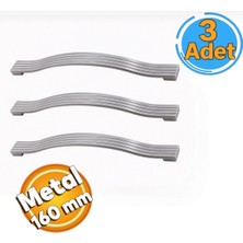 Diko Çizgili Mobilya Mutfak Dolabı Çekmece Kulpu 160 mm (3 Adet)