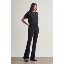 Mizalle Skinny Fit Flare Paça Siyah Denim Pantolon
