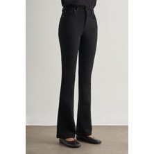 Mizalle Skinny Fit Flare Paça Siyah Denim Pantolon