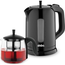 Sinbo STM-5840 Elektrikli Cam Demlikli Çay Seti - Siyah
