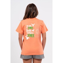 Regular Sırtta Not Free Baskılı Tshirt