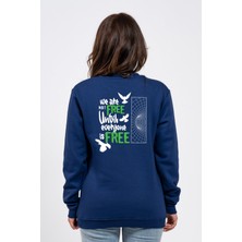 Regular Sırtta Not Free Baskılı Sweatshirt