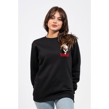 Regular Göğüste Baskılı Scary Sweatshirt