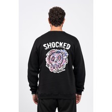 Regular Sırtta Shocked Baskılı Sweatshirt