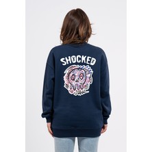 Oversize Sırtta Shocked Baskılı Sweatshirt
