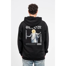 Oversize Sırtta Bloom Baskılı Hoodie