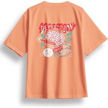 Oversize Depression Baskılı Tshirt