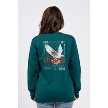 Regular Sırtta Chasm Baskılı Sweatshirt
