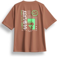 Oversize Aliveness Baskılı Tshirt