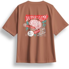 Oversize Depression Baskılı Tshirt