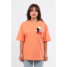 Oversize Göğüste Scary Baskılı T-Shirt