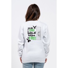 Regular Sırtta Not Free Baskılı Sweatshirt