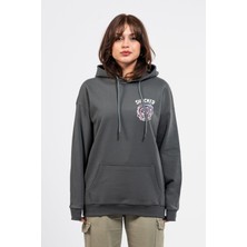 Oversize Göğüste Shocked Baskılı Hoodie