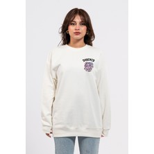 Oversize Göğüste Shocked Baskılı Sweatshirt