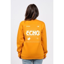 Regular Sırtta Echo Baskılı Sweatshirt