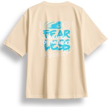 Oversize Fearless Baskılı Tshirt