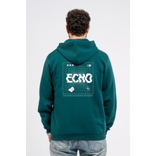 Regular Sırtta Echo Baskılı Hoodie