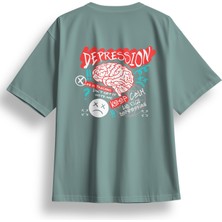 Oversize Depression Baskılı Tshirt