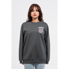 Oversize Göğüste Shocked Baskılı Sweatshirt