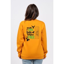 Regular Sırtta Not Free Baskılı Sweatshirt