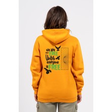 Regular Sırtta Not Free Baskılı Hoodie