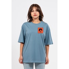 Oversize Curly Man Baskılı Tshirt
