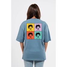 Oversize Curly Man Baskılı Tshirt