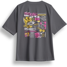 Oversize Seeking Baskılı Tshirt