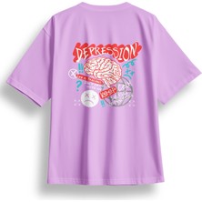 Oversize Depression Baskılı Tshirt