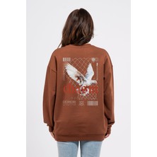 Oversize Sırtta Chasm Baskılı Sweatshirt