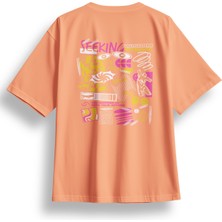 Oversize Seeking Baskılı Tshirt