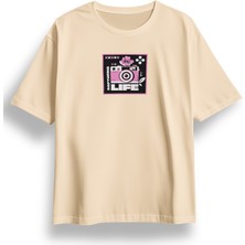 Oversize Capturing Life Baskılı Tshirt