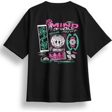 Oversize Mind Of World Baskılı Tshirt