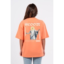 Oversize Sırtta Bloom Baskılı Tshirt