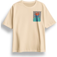 Oversize Göğüste Be Furious Baskılı Tshirt