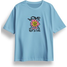 Oversize Like Flower Baskılı Tshirt