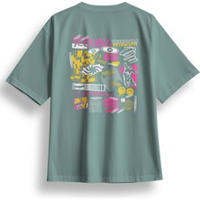 Oversize Seeking Baskılı Tshirt