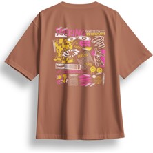 Oversize Seeking Baskılı Tshirt