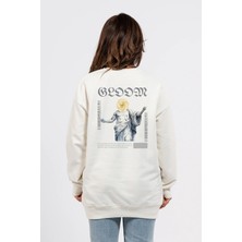 Oversize Sırtta Bloom Baskılı Sweatshirt