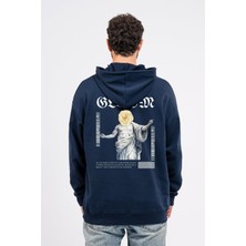 Oversize Sırtta Bloom Baskılı Hoodie
