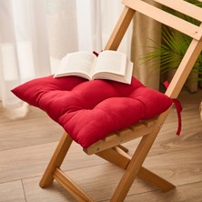 Evidea Soft Carre Sandalye Minderi - Kırmızı - 40X40 cm