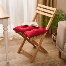 Evidea Soft Carre Sandalye Minderi - Kırmızı - 40X40 cm