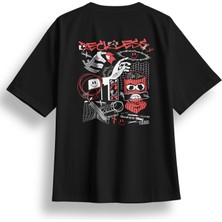 Oversize Reckless Baskılı Tshirt