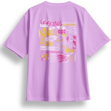 Oversize Seeking Baskılı Tshirt