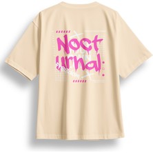 Oversize Nocturnal Baskılı Tshirt