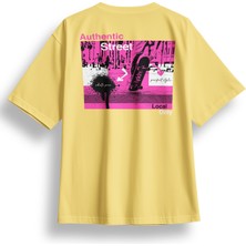Oversize Sırtta Authentic Baskılı Tshirt